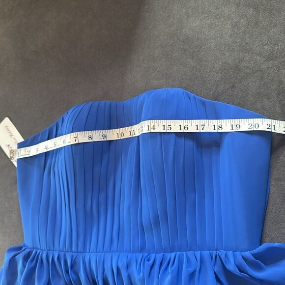 Women’s Blue Full Length Strapless Formal Dress Matching Shawl Size XL (14) NEW - Picture 10 of 10